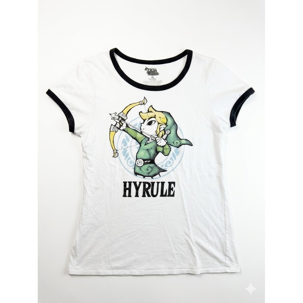 Nintendo Legend of Zelda Wind Waker HD Toon Link Ringer Tee White XL 2016